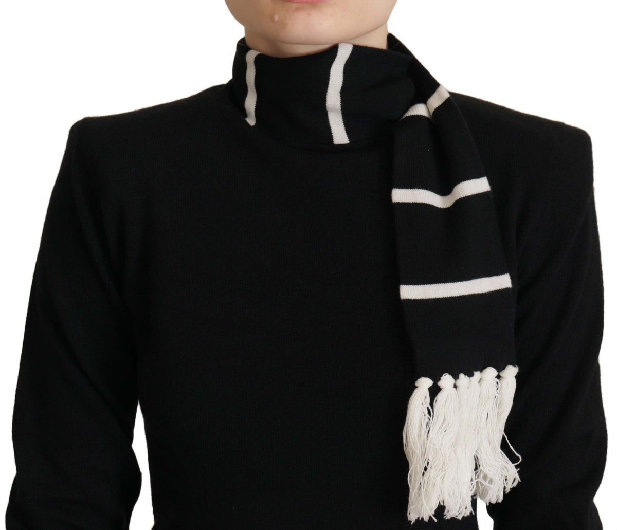 Dolce & Gabbana Black Cashmere Turtleneck Pullover Women's Sweater