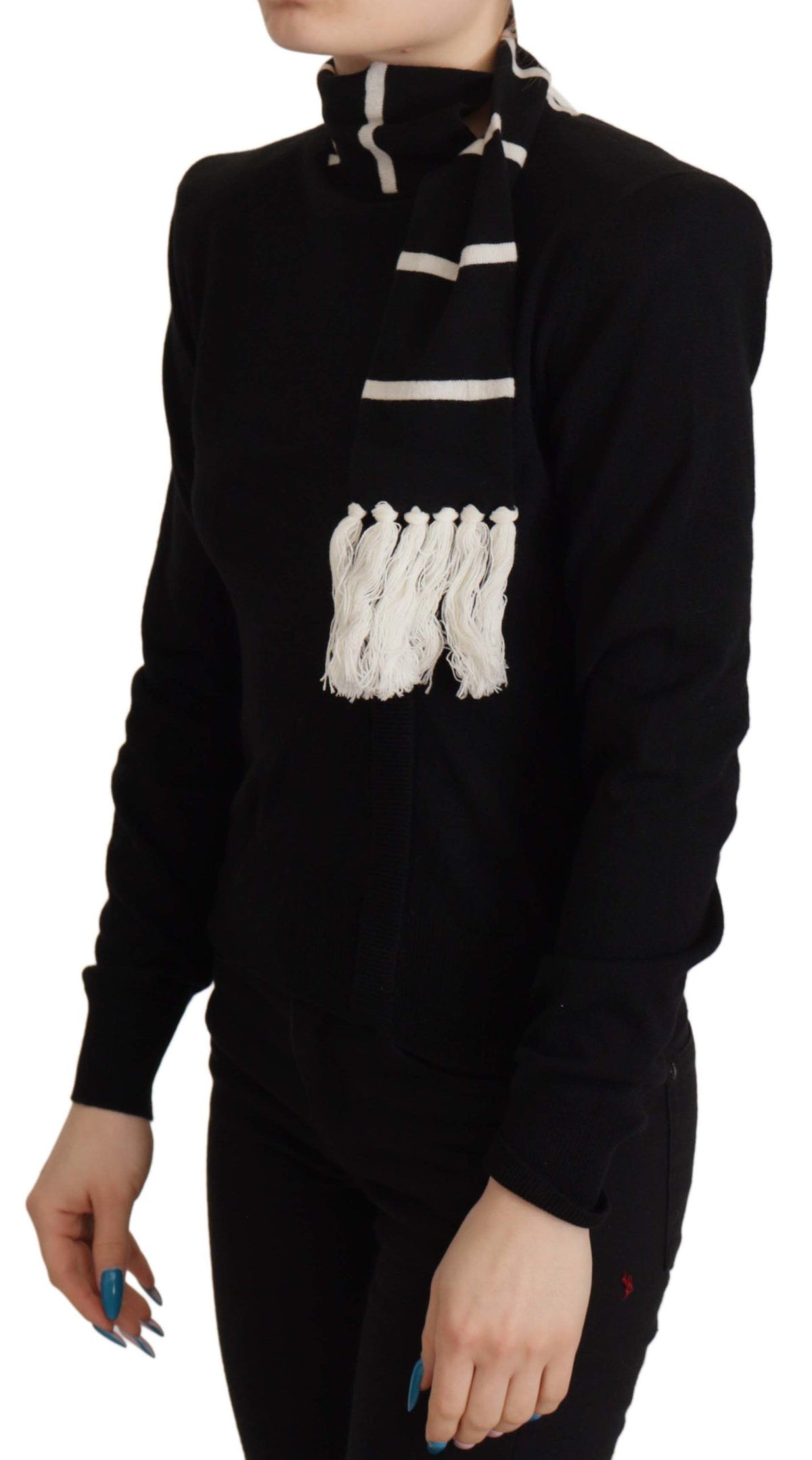 Dolce & Gabbana Black Cashmere Turtleneck Pullover Women's Sweater