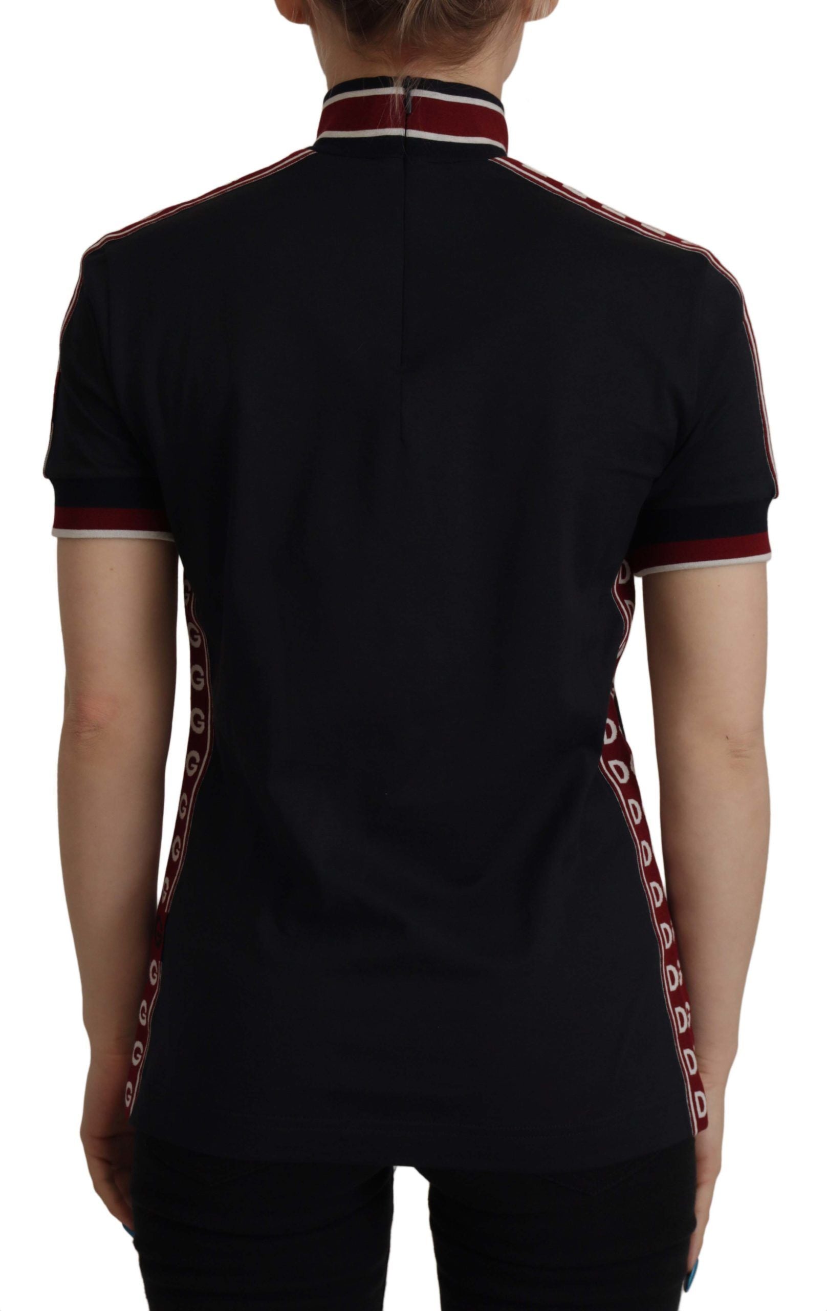 Dolce & Gabbana Elegant Black Turtle Neck Cotton Women's Tee