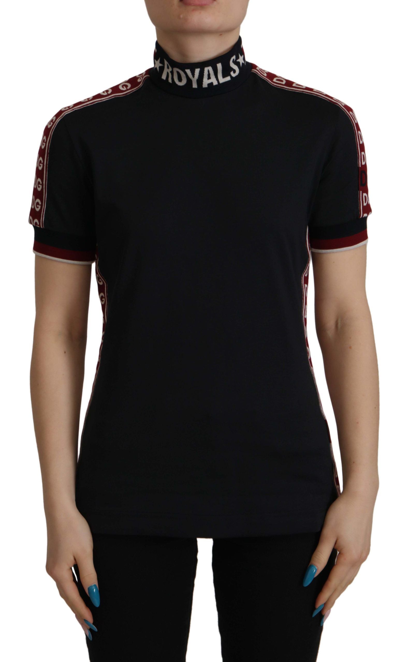Dolce & Gabbana Elegant Black Turtle Neck Cotton Women's Tee
