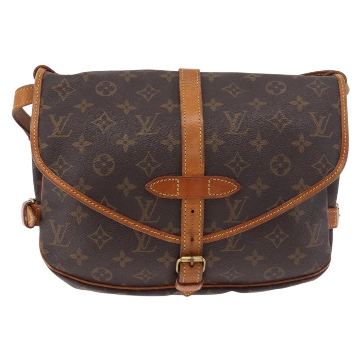 Louis Vuitton Saumur Monogram Canvas Brown Canvas Shoulder Bag Bag (Pre-Owned)