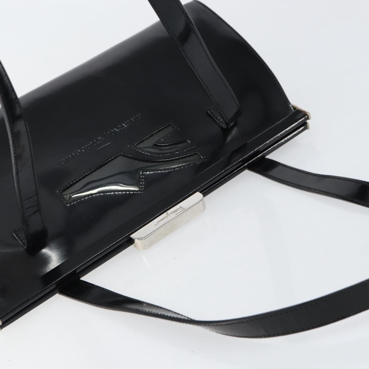 Salvatore Ferragamo Vintage Patent Leather Black Patent_Leather Tote Bag Bag (Pre-Owned)
