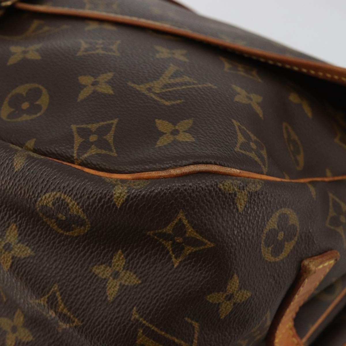 Louis Vuitton Saumur Monogram Canvas Brown Canvas Shoulder Bag Bag (Pre-Owned)