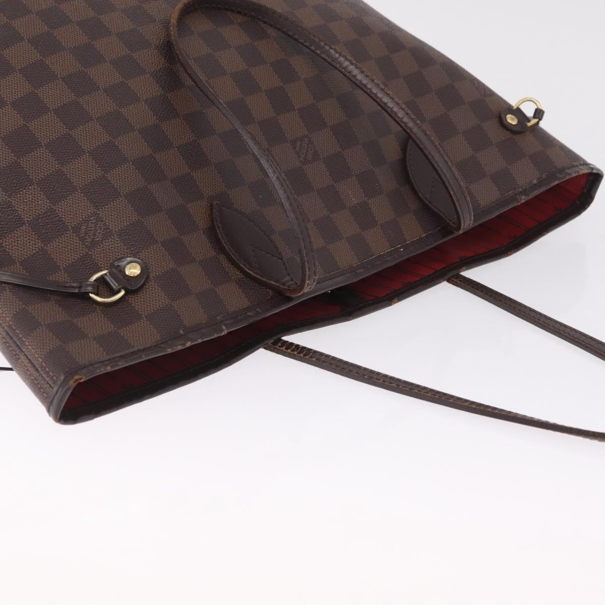 Louis Vuitton Neverfull Damier Ebene Brown Canvas Tote Bag Bag (Pre-Owned)
