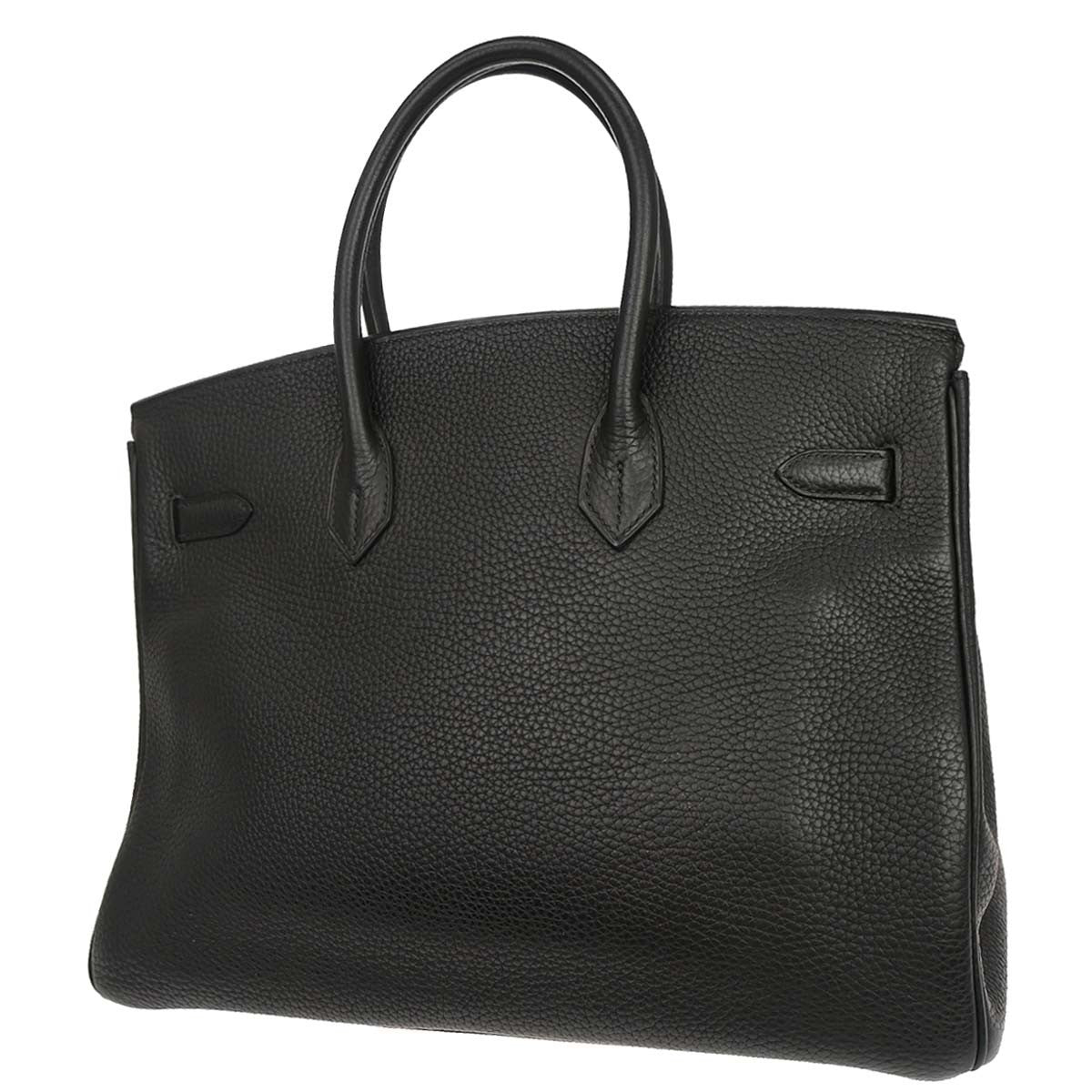 Hermes Birkin Taurillon Clemence Black Leather Handbag (Pre-Owned)