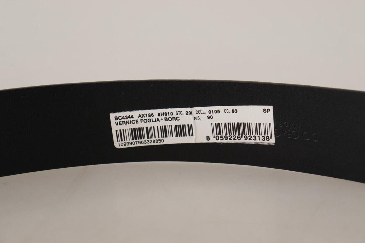Dolce & Gabbana Blue Patent Leather Vernice Silver Logo Buckle Men's Belt