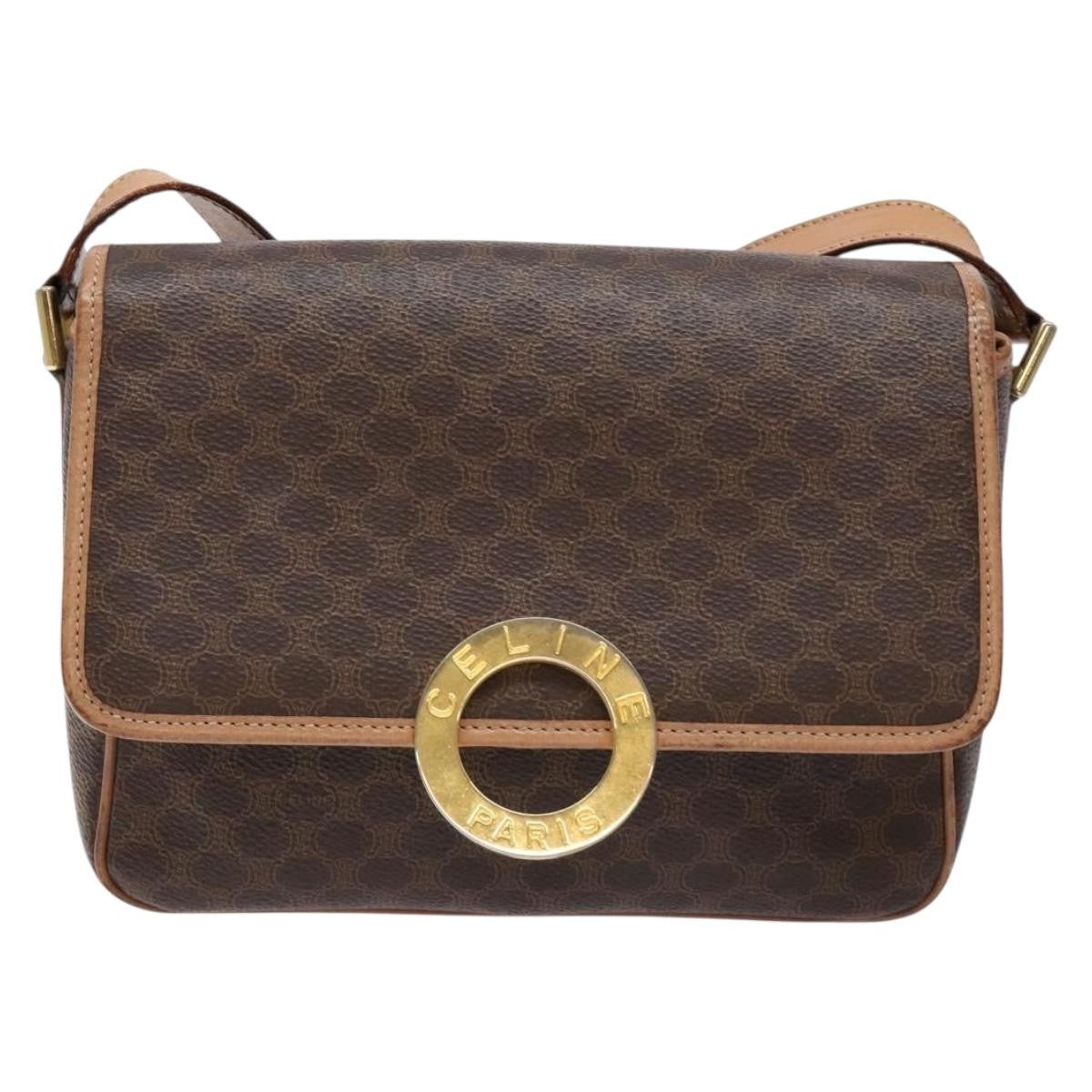 Celine Vintage Macadam Canvas Brown Canvas Bag (Pre-Owned)