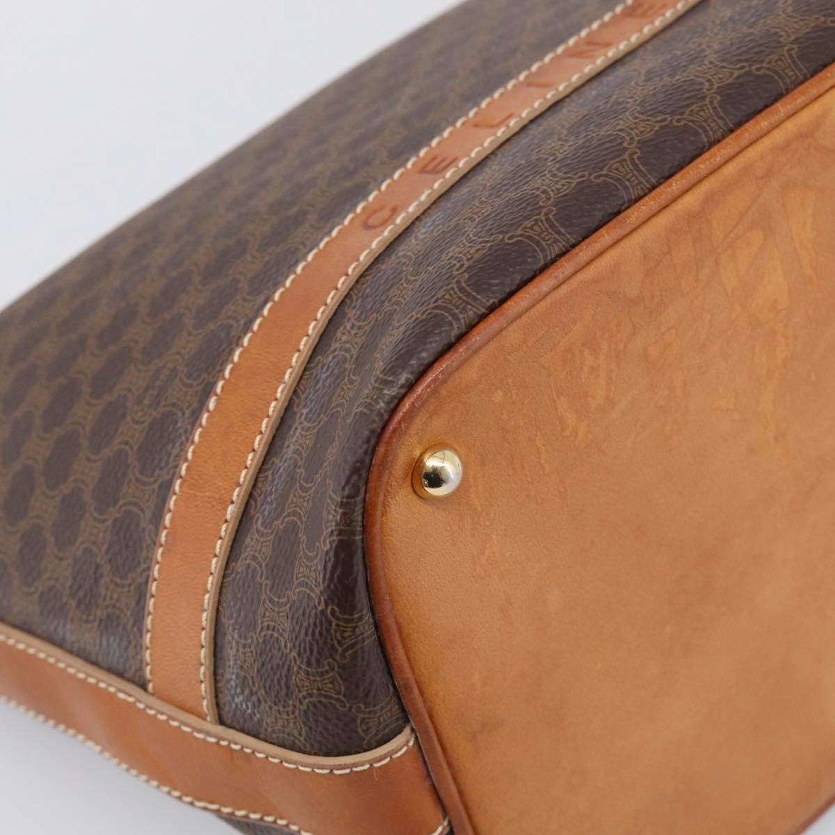 Celine Macadam Shoulder Pvc Leather Brown Canvas Crossbody Bag Bag (Pre-Owned)