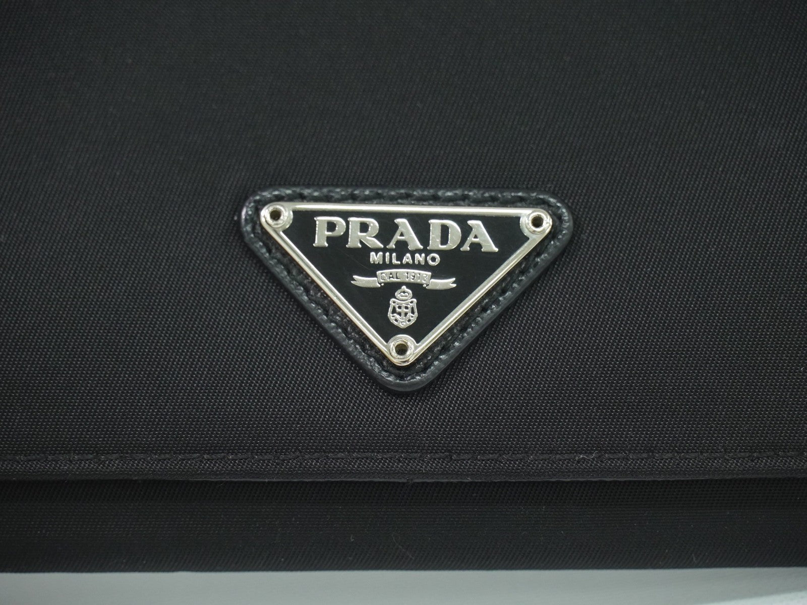 Prada Continental Tessuto Black Nylon Wallets Accessory (Pre-Owned)