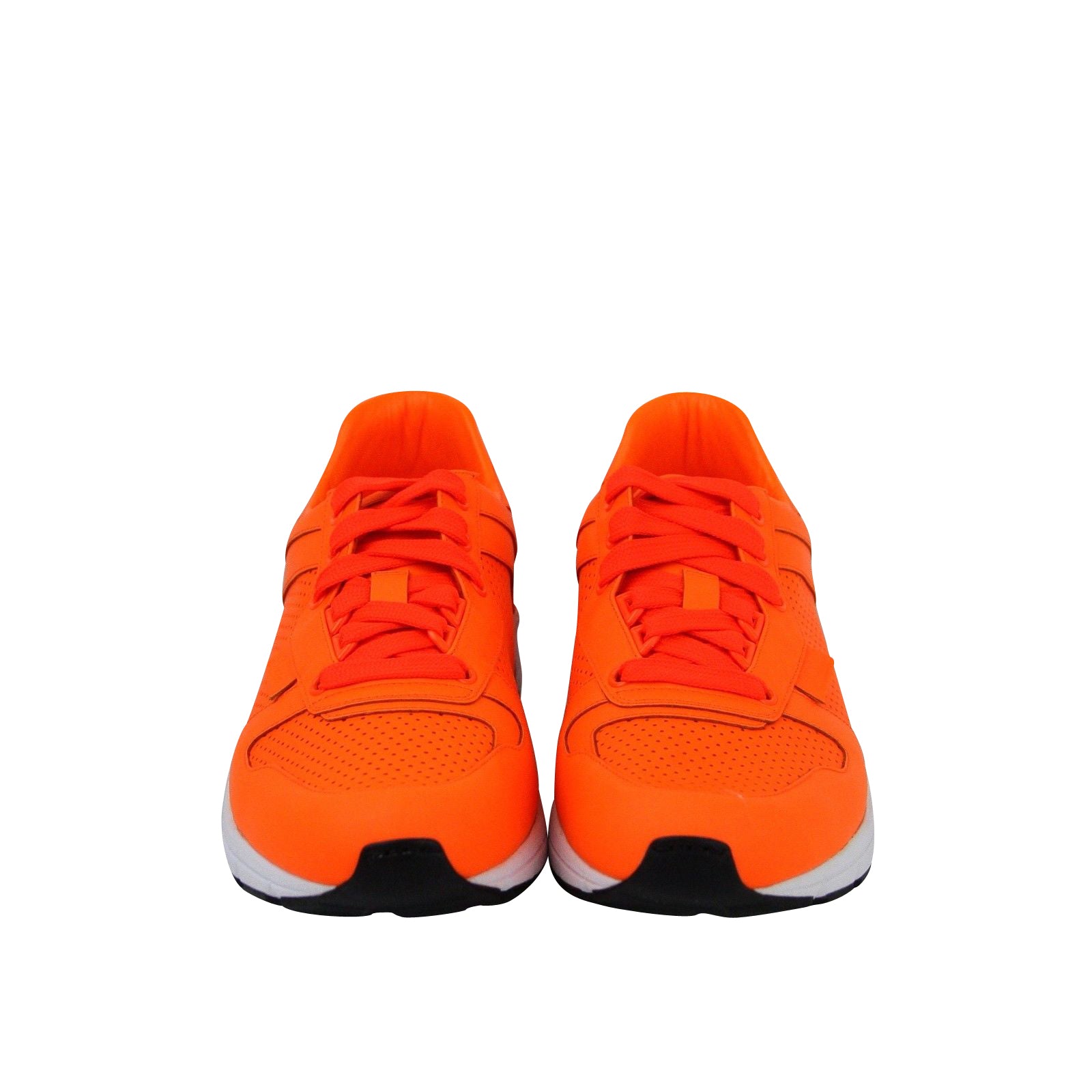 Gucci Men's Running Neon Orange Leather Lace up Sneakers