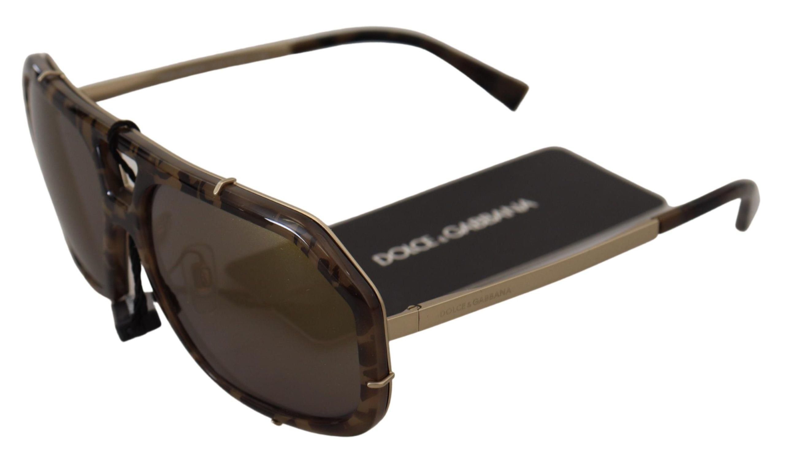 Dolce & Gabbana Chic Aviator Mirrored Brown Women's Sunglasses
