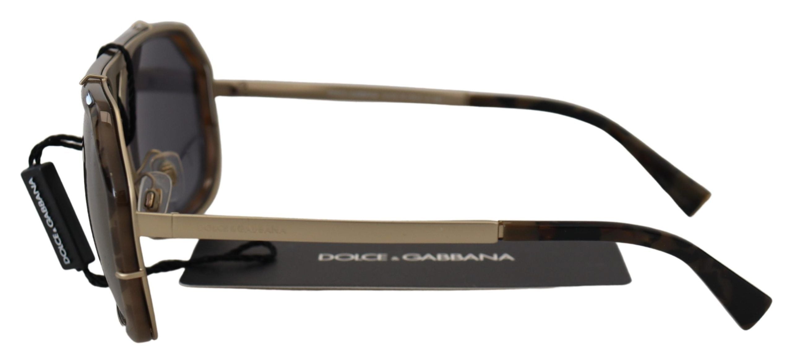 Dolce & Gabbana Chic Aviator Mirrored Brown Women's Sunglasses
