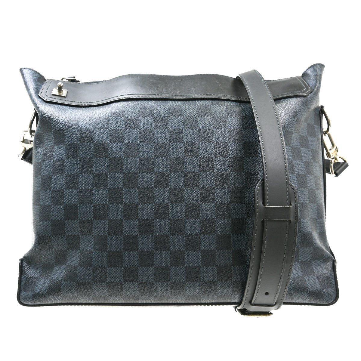 Louis Vuitton Greenwich Messenger Damier Cobalt Black Canvas Handbag (Pre-Owned)