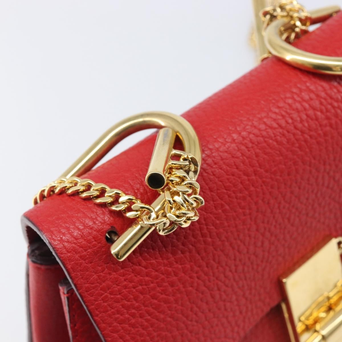 Chloe Drew Leather Red Leather Crossbody Bag Bag (Pre-Owned)