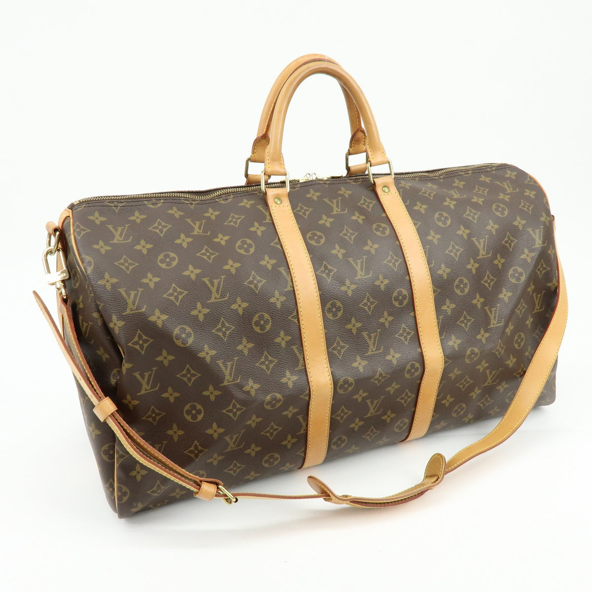 Louis Vuitton Keepall Bandouliere Monogram Canvas Brown Canvas Travel Bag Bag (Pre-Owned)