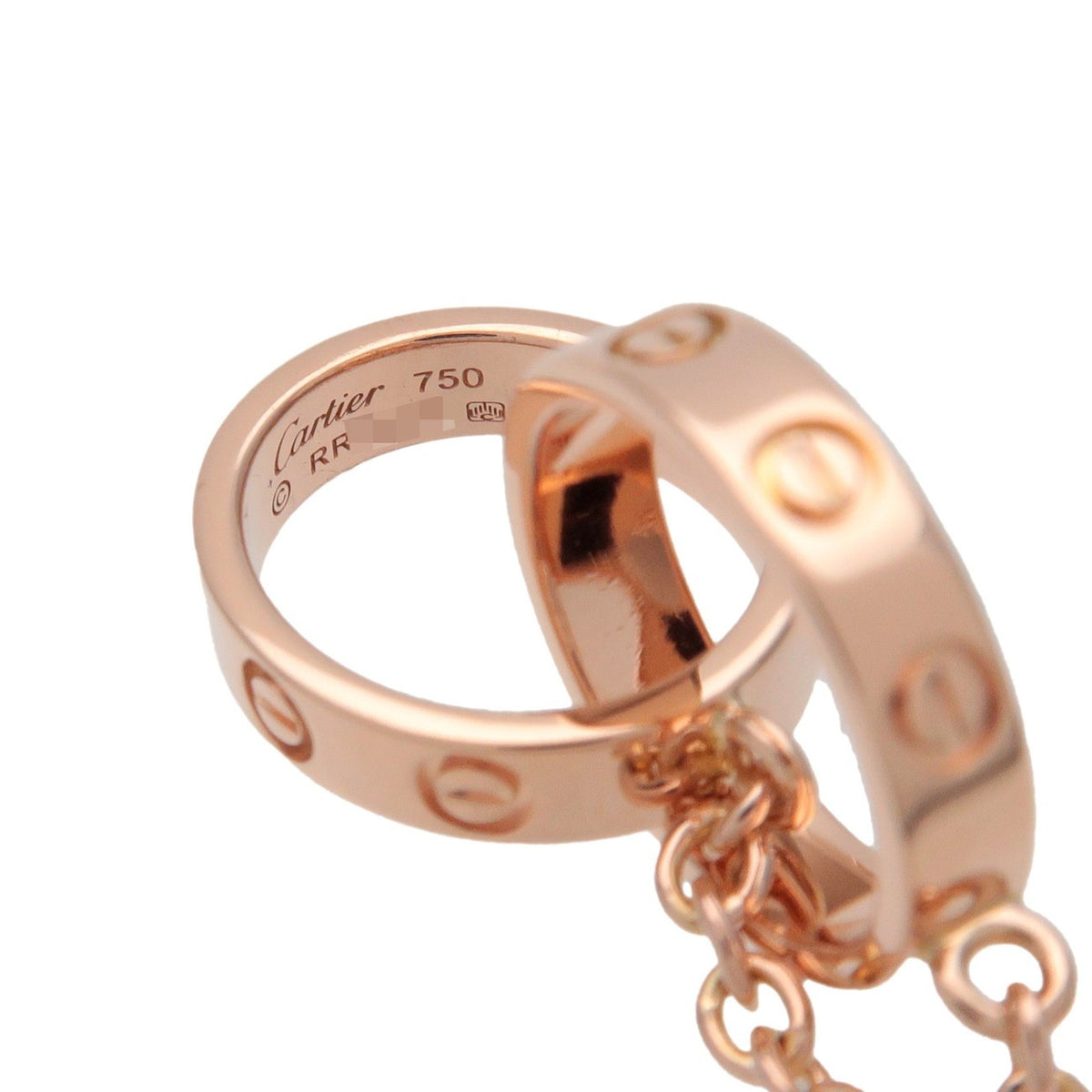 Cartier Love Interlocking 18K Rose Gold Gold Rose_Gold Necklace Jewelry (Pre-Owned)