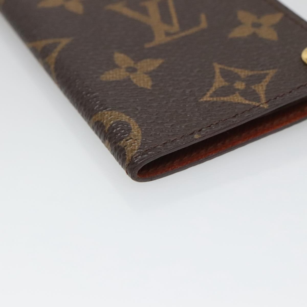 Louis Vuitton Porte Cartes Pression Card Case Monogram Canvas Brown Canvas Card Holders Accessory (Pre-Owned)