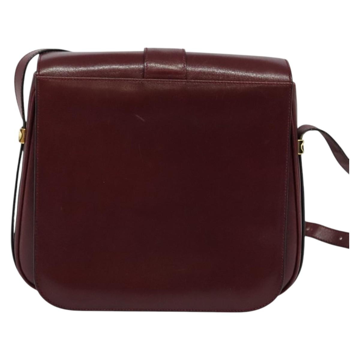 Bally Vintage Leather Burgundy Leather Shoulder Bag Bag (Pre-Owned)