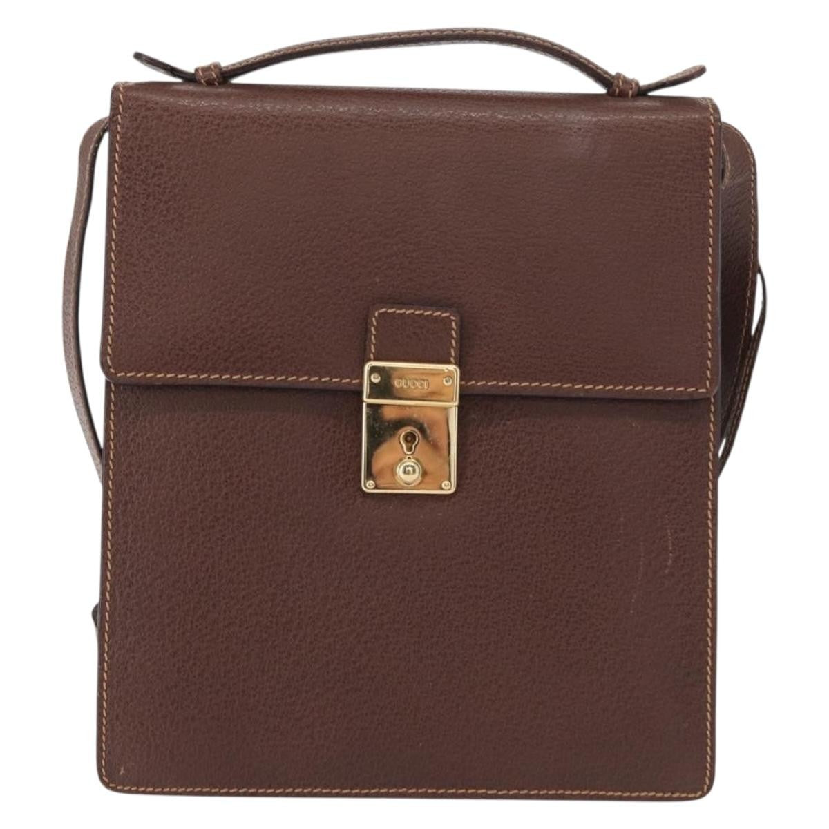 Gucci Vintage Leather Brown Leather Shoulder Bag Bag (Pre-Owned)