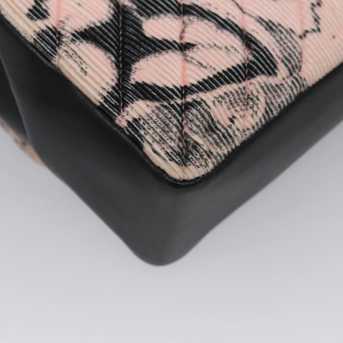 Chanel Flap Shoulder Canvas Pink Cotton Shoulder Bag Bag (Pre-Owned)