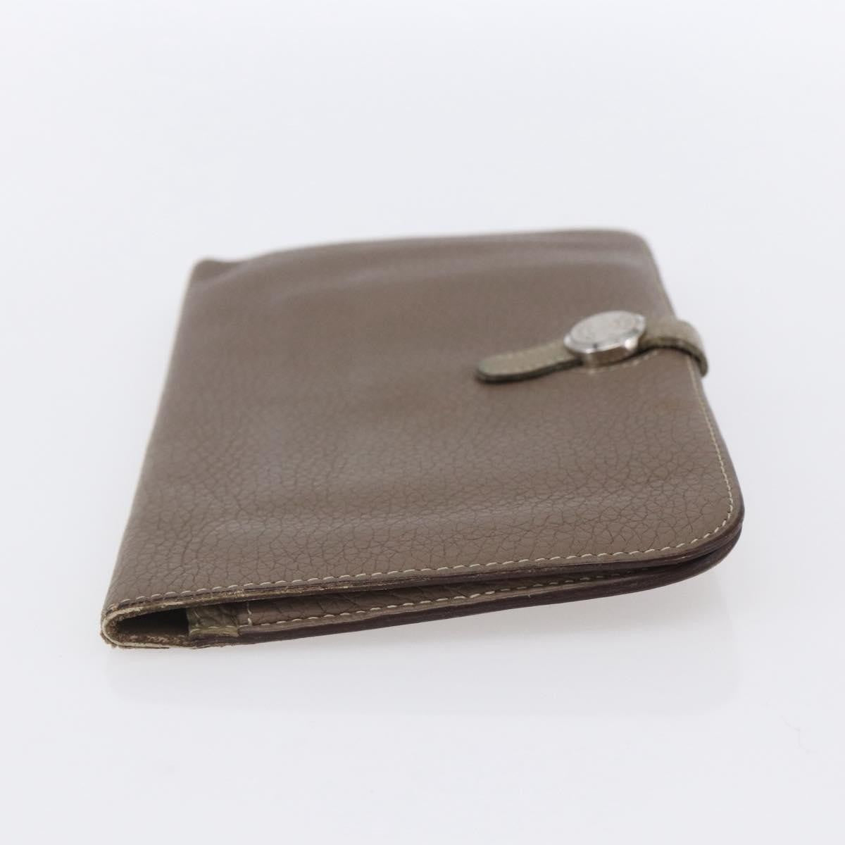 Hermes Dogon Duo Combined Leather Gray Leather Wallets Accessory (Pre-Owned)