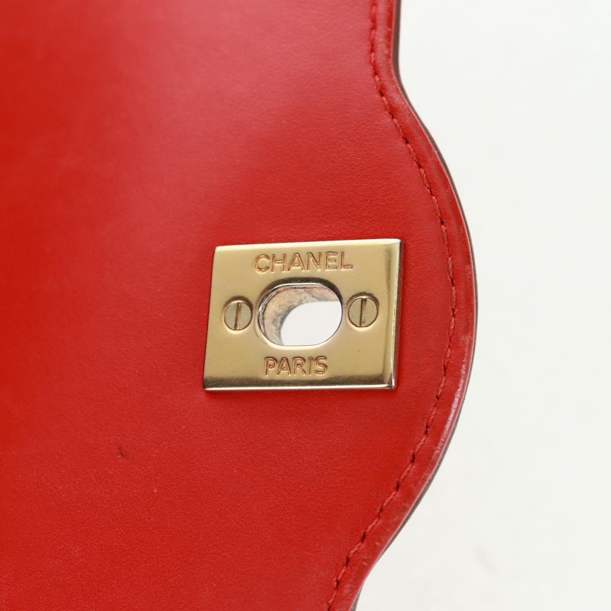 Chanel Two Tone Flap Quilted Lambskin Red Leather Shoulder Bag Bag (Pre-Owned)