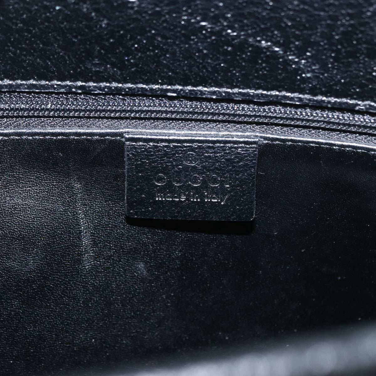 Gucci Vintage Bamboo Handle Leather Black Leather Handbag (Pre-Owned)