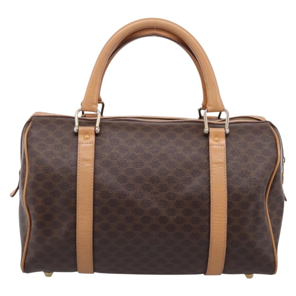 Celine Boston Macadam Canvas Brown Canvas Travel Bag Bag (Pre-Owned)