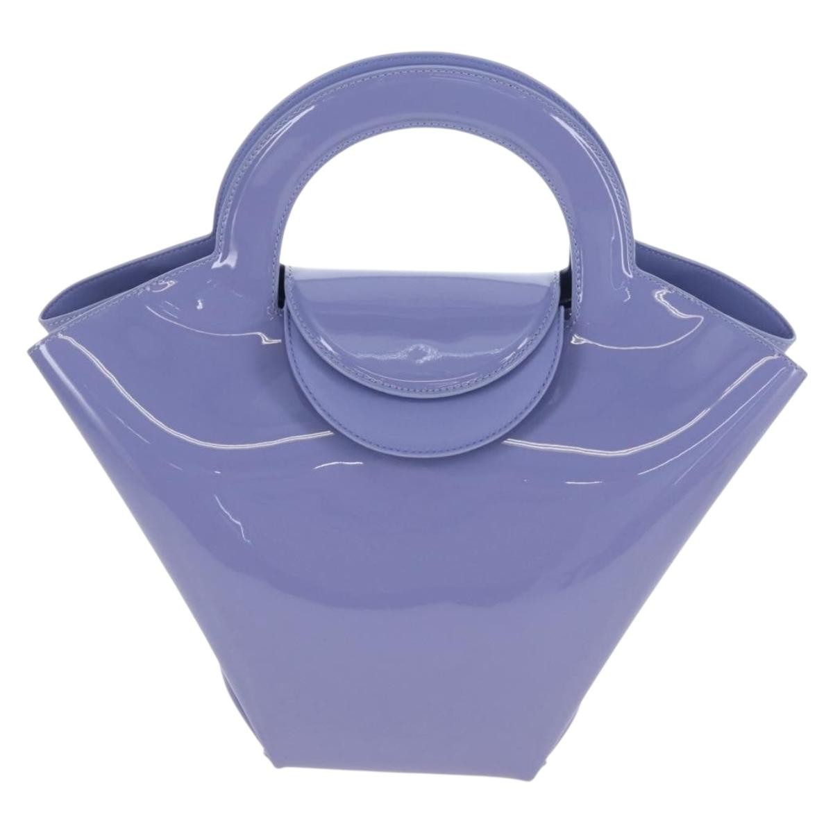 Bottega Veneta Vintage Patent Leather Purple Patent_Leather Shoulder Bag Bag (Pre-Owned)