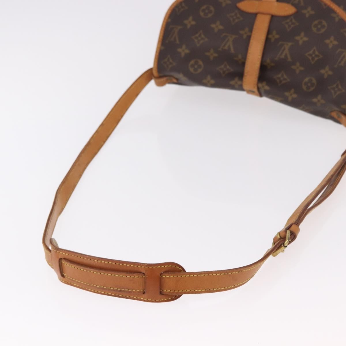 Louis Vuitton Saumur Handbag Monogram Canvas Brown Canvas Handbag (Pre-Owned)