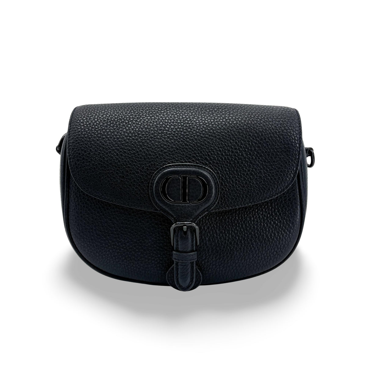 Christian Dior Bobby Flap Leather Black Leather Handbag (Pre-Owned)