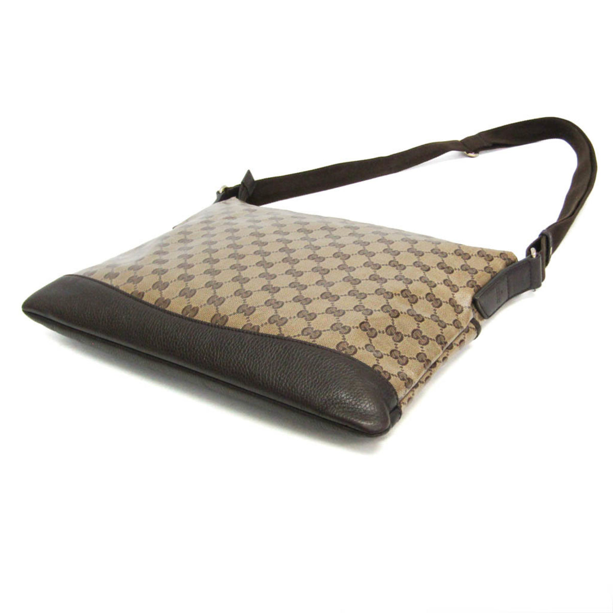 Gucci Front Pocket Messenger Gg Canvas And Leather Beige Canvas Shoulder Bag Bag (Pre-Owned)