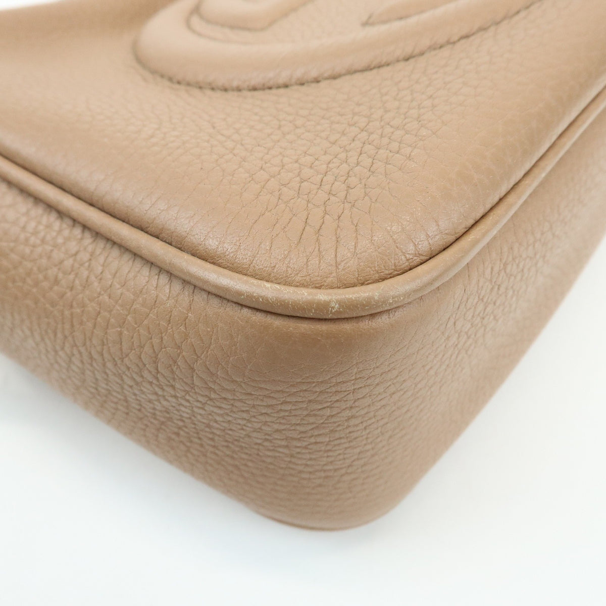 Gucci Soho Disco Leather Beige Leather Crossbody Bag Bag (Pre-Owned)