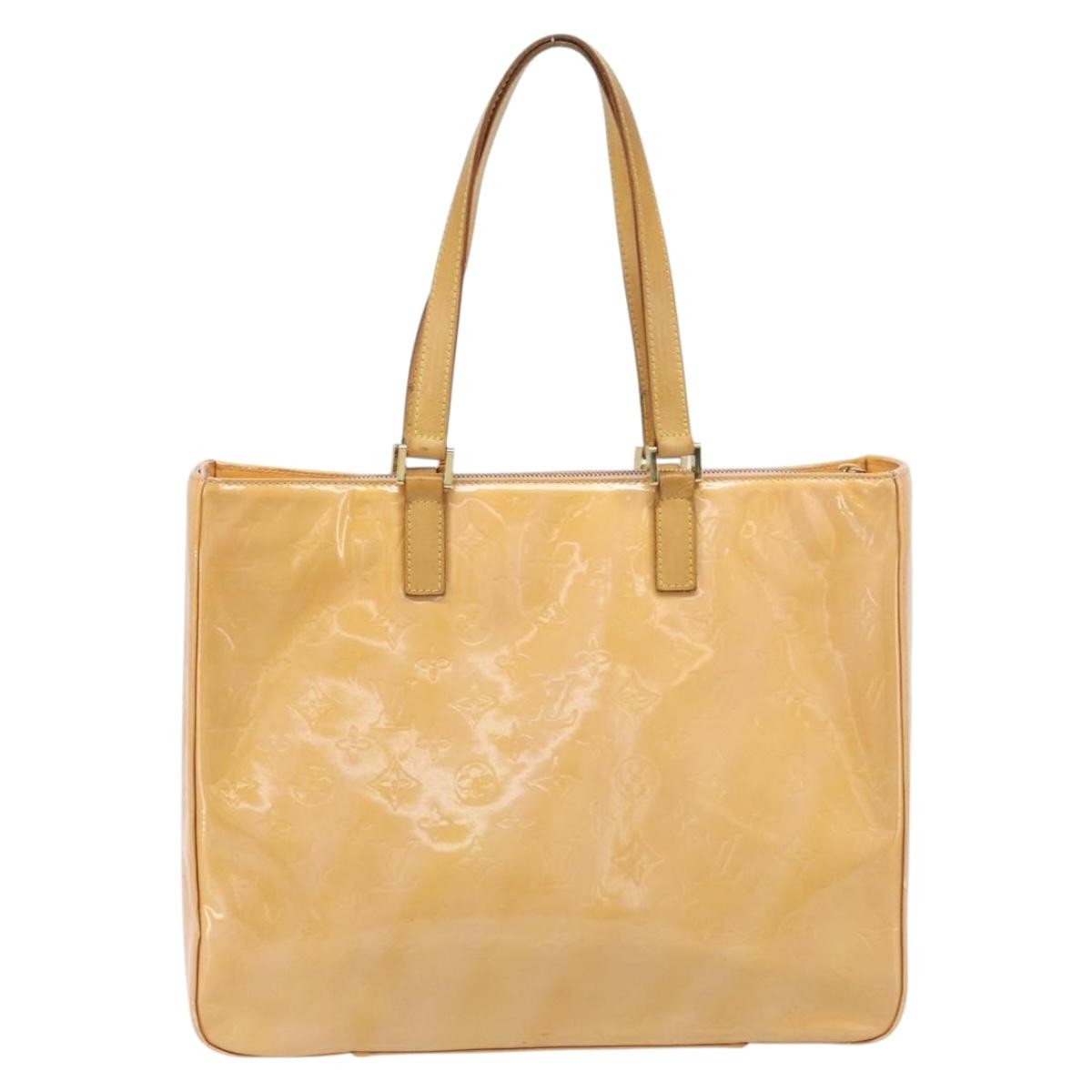 Louis Vuitton Columbus Monogram Vernis Beige Patent_Leather Tote Bag Bag (Pre-Owned)