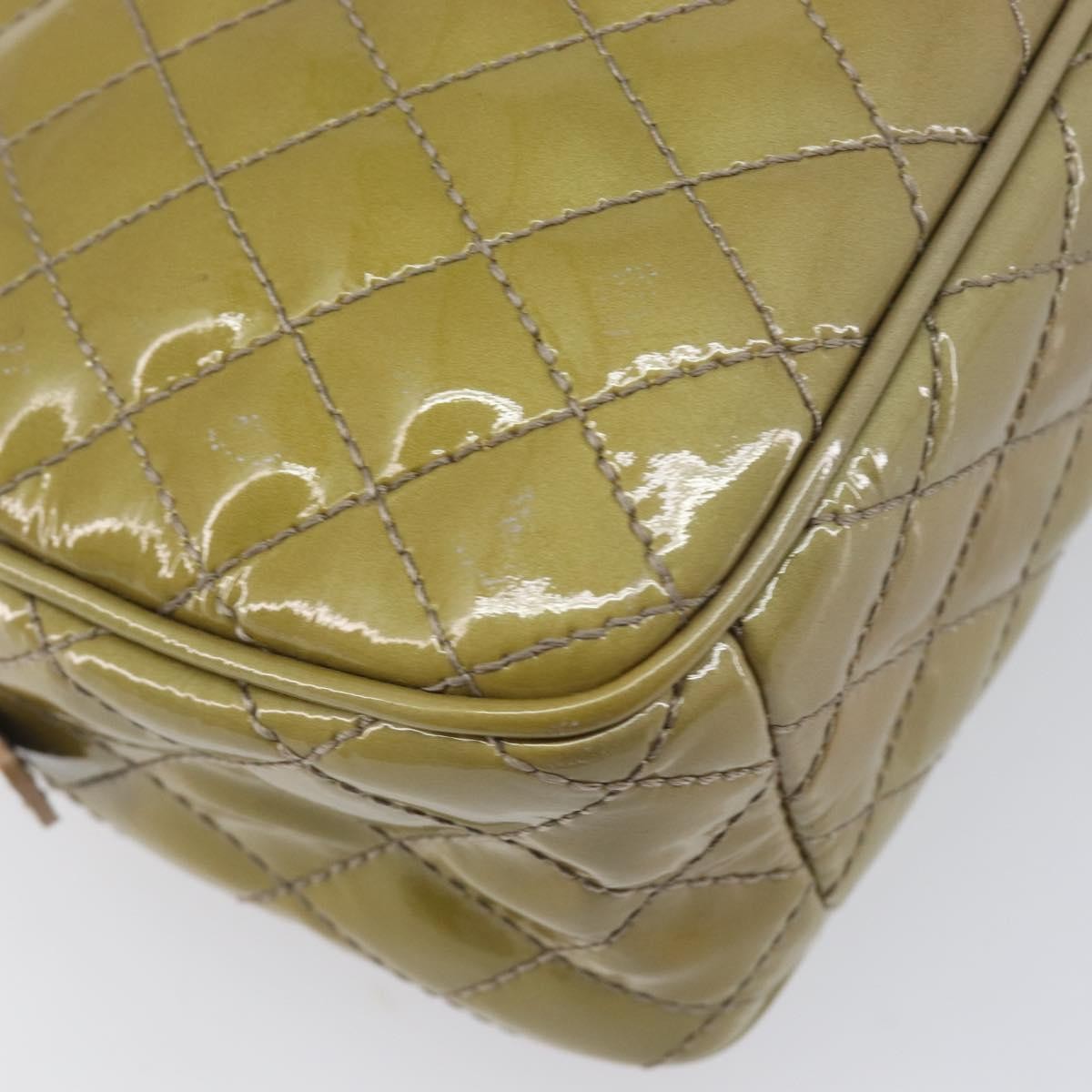 Salvatore Ferragamo Vala Patent Leather Green Patent_Leather Shoulder Bag Bag (Pre-Owned)