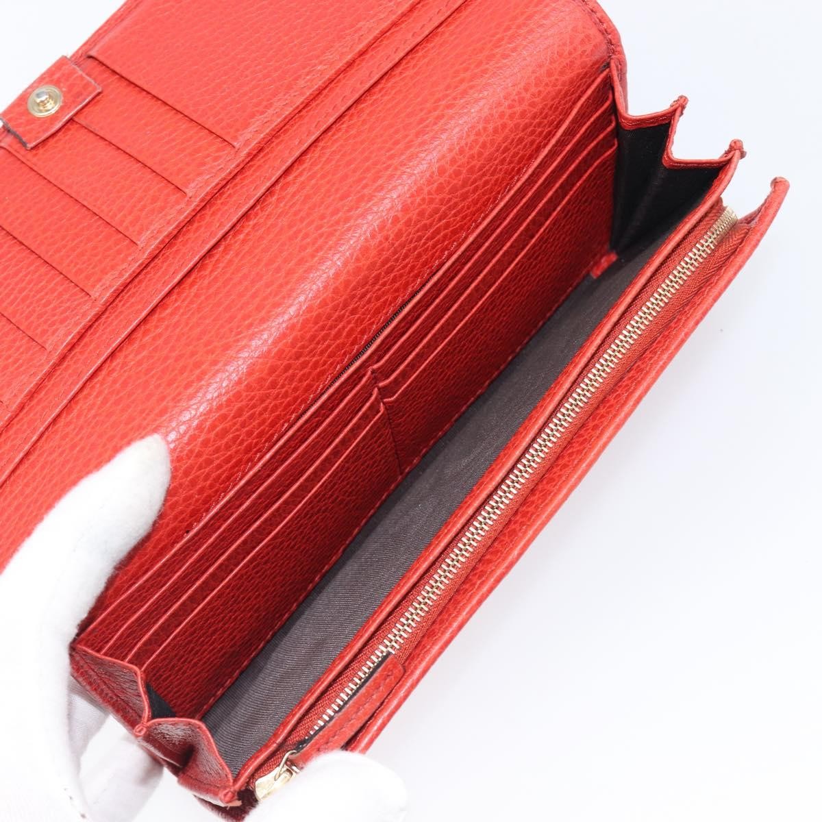 Gucci Swing Wallet On Strap Leather Red Leather Crossbody Bag Bag (Pre-Owned)