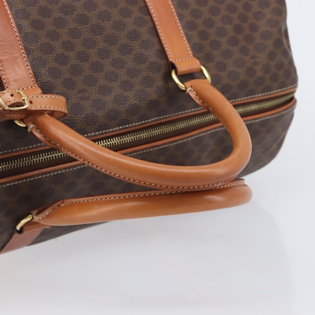 Celine Boston Triomphe Coated Canvas Brown Canvas Handbag (Pre-Owned)