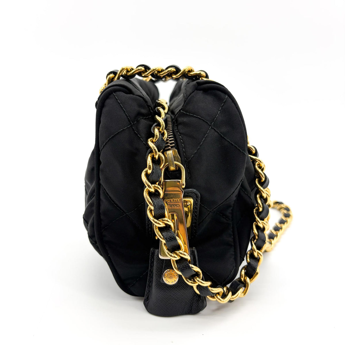 Prada Re-Edition 1995 Chain Quilted Re-Nylon Black Nylon Tote Bag Bag (Pre-Owned)