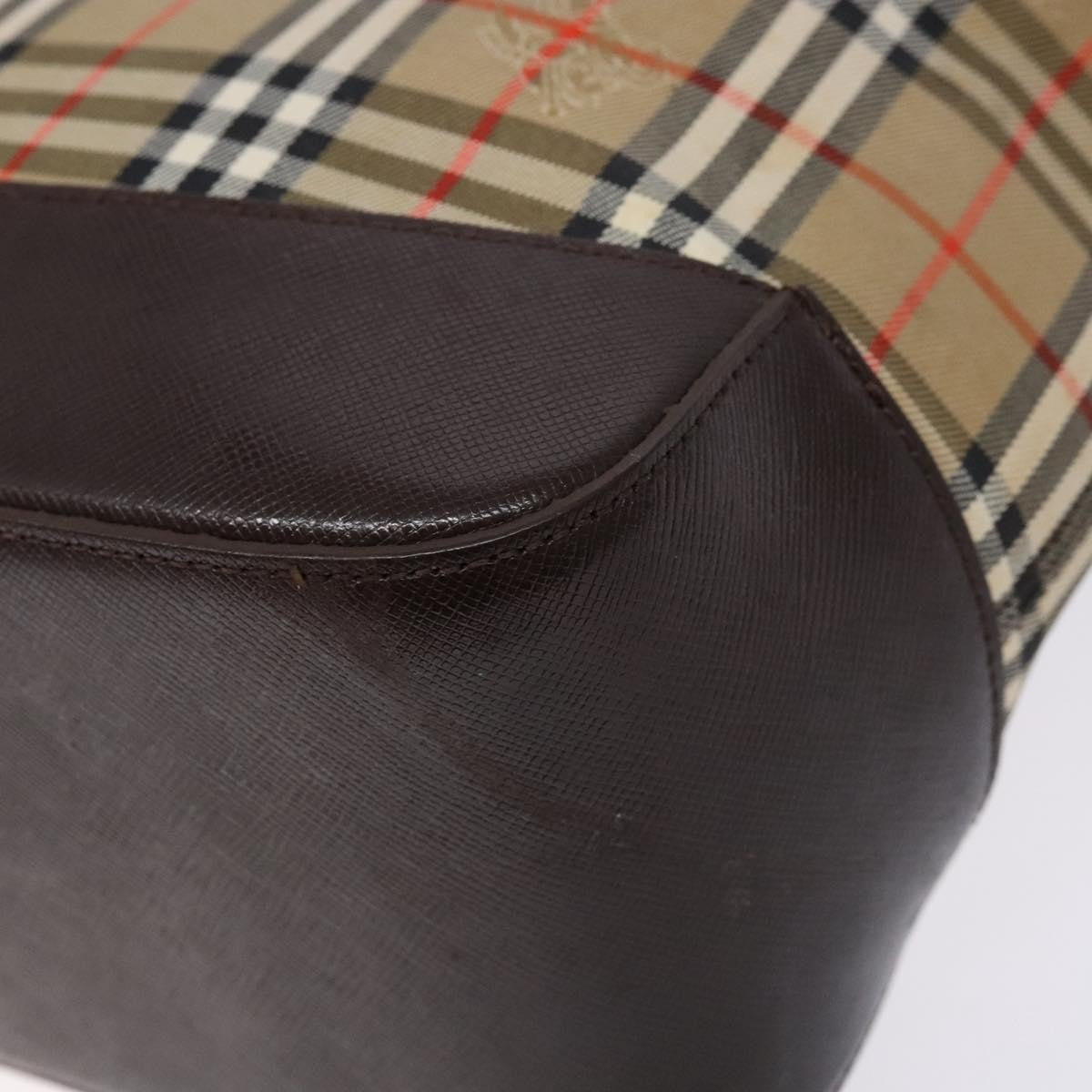 Burberry Nova Check Tote Canvas Check Pattern Beige Canvas Bag (Pre-Owned)