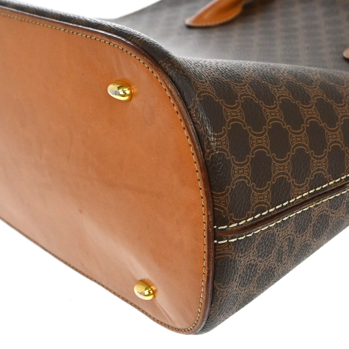 Celine Macadam Leather Brown Canvas Tote Bag Bag (Pre-Owned)