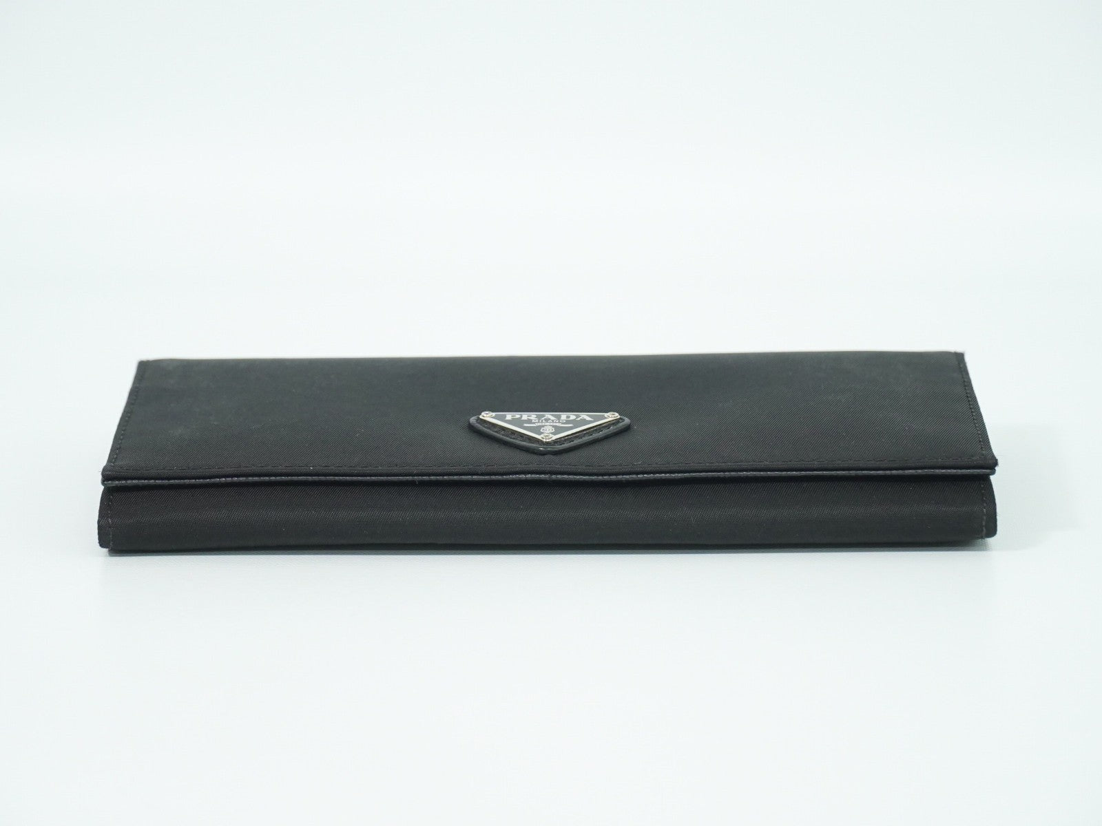 Prada Continental Tessuto Black Nylon Wallets Accessory (Pre-Owned)
