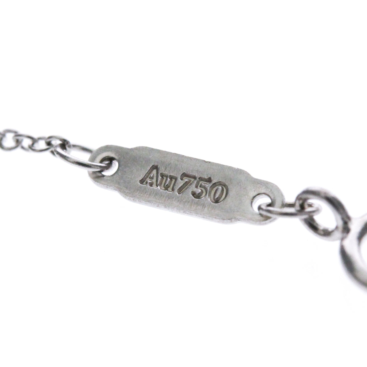 Tiffany & Co. T Smile Pendant 18K White Gold Silver White_Gold Necklace Jewelry (Pre-Owned)