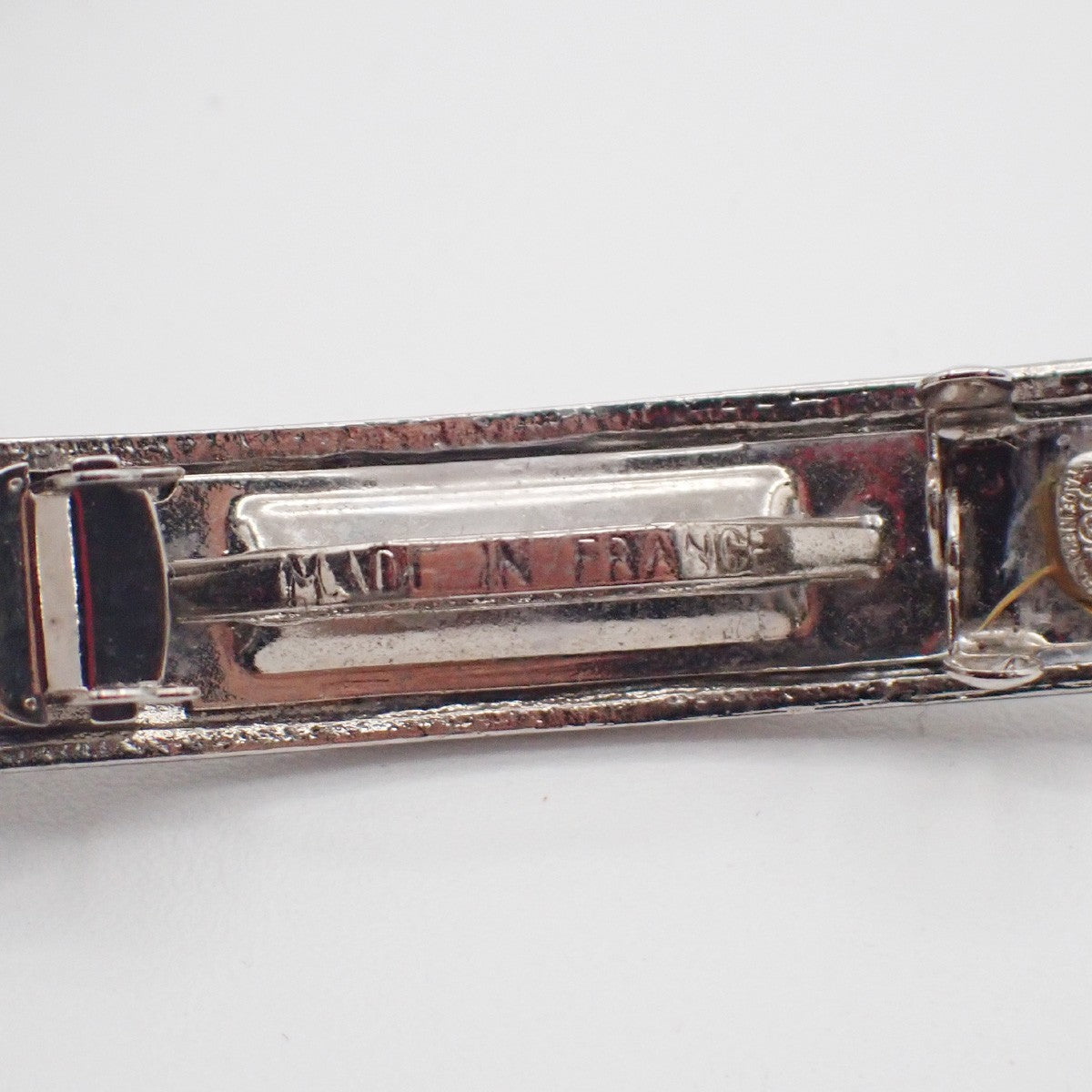 Chanel Logo Hair Barrette Metal Silver Metal Head Accessory Accessory (Pre-Owned)