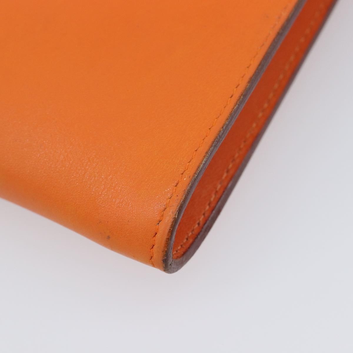 Hermes Onimaitou Pochette Box Calf Orange Leather Clutche & Pouche Bag (Pre-Owned)