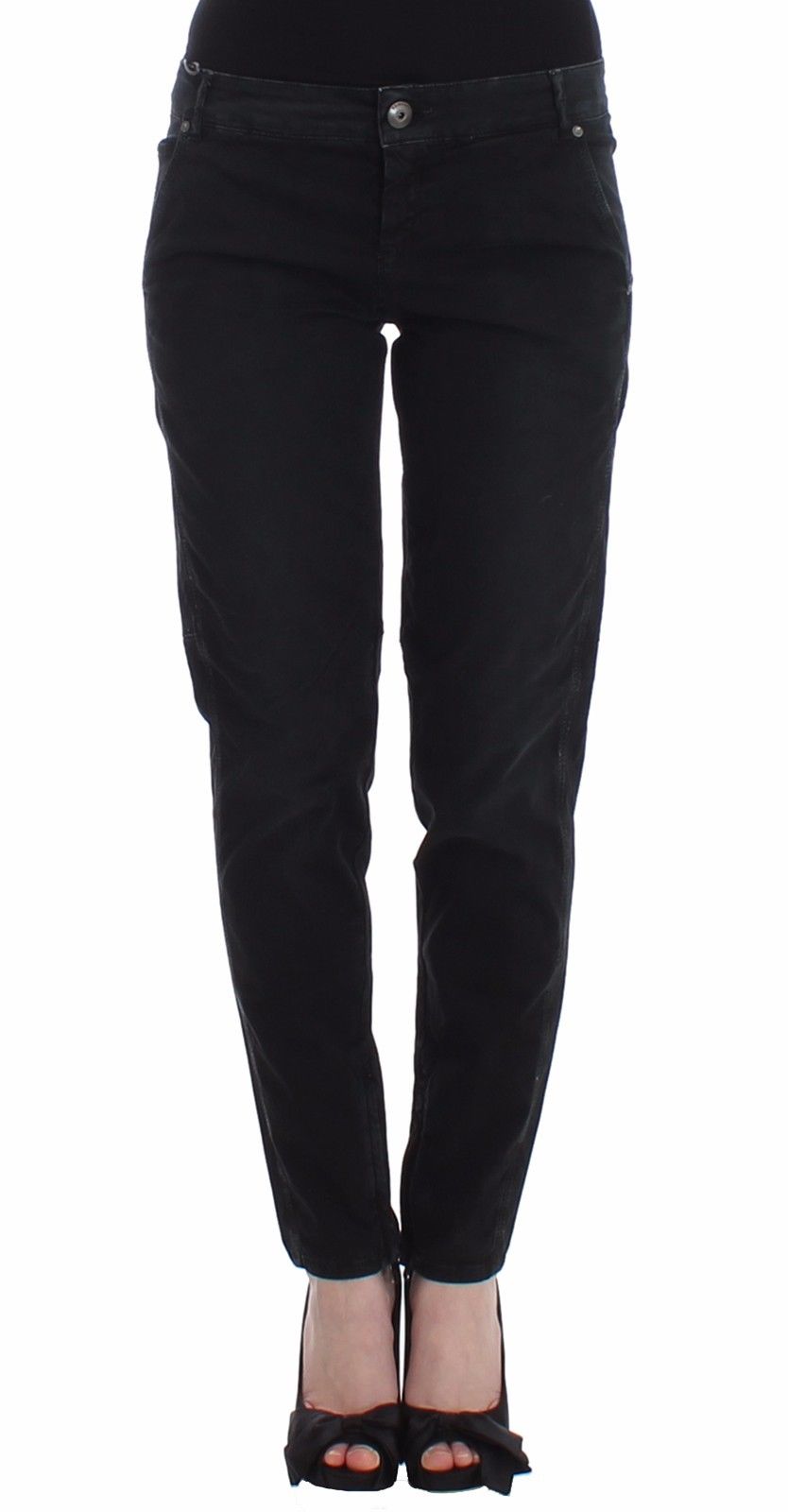 Ermanno Scervino Sleek Black Slim Leg Designer Women's Jeans
