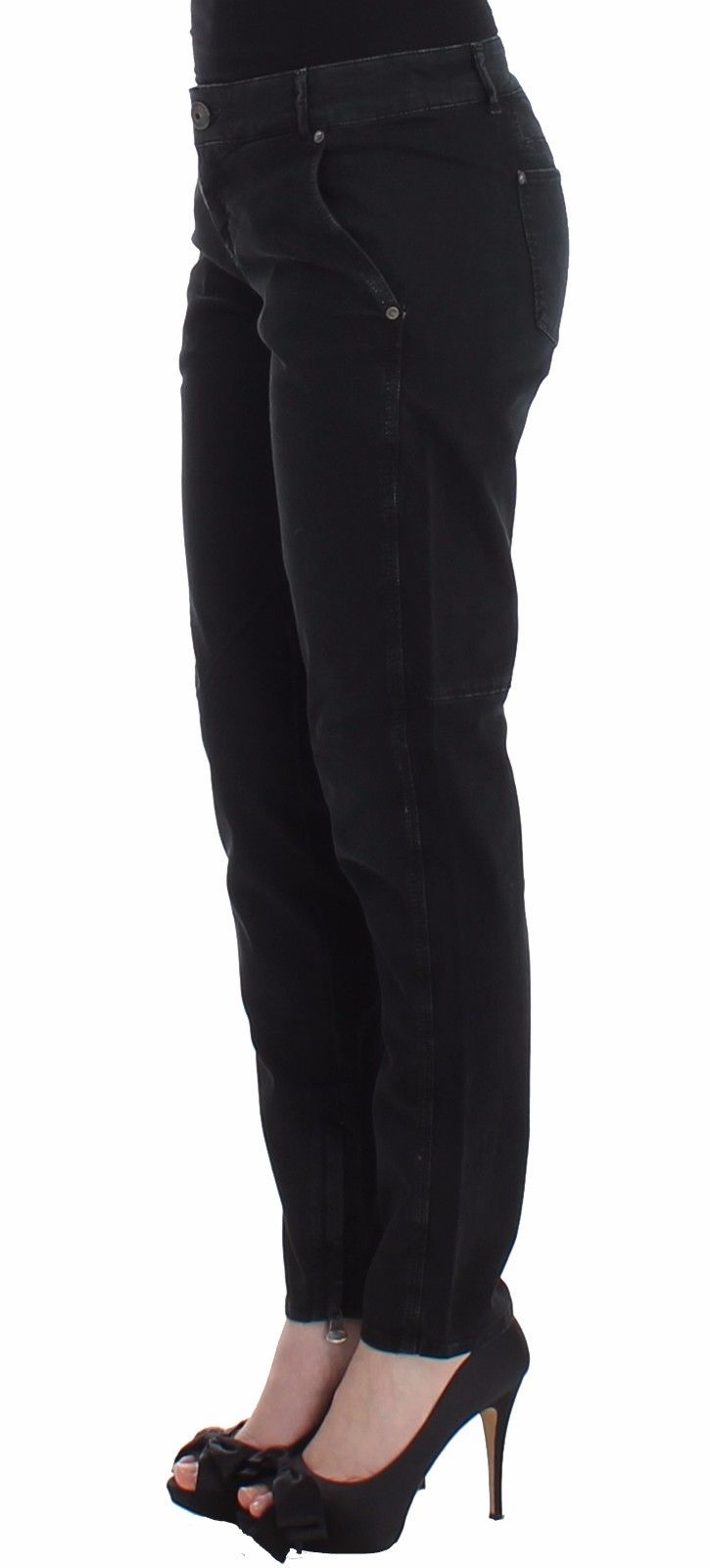 Ermanno Scervino Sleek Black Slim Leg Designer Women's Jeans