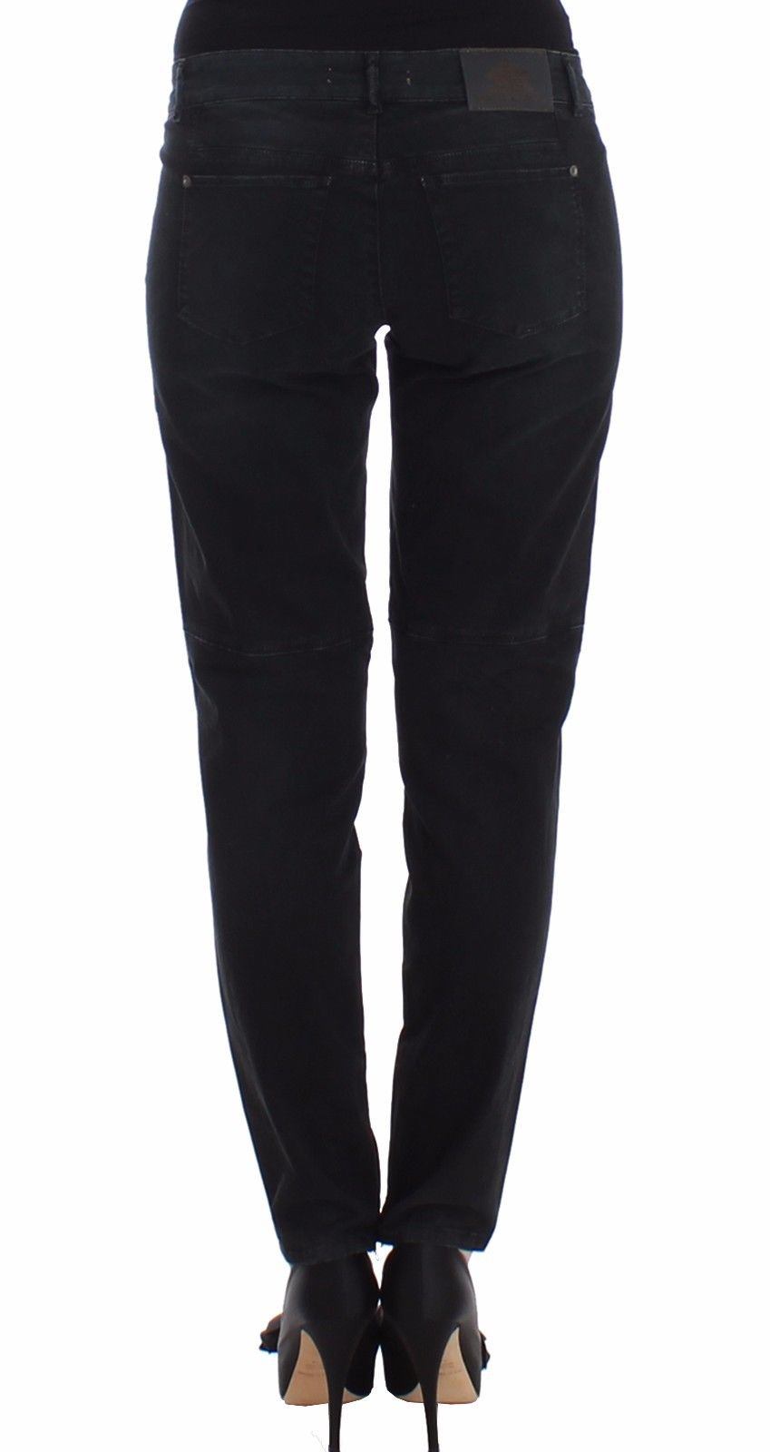 Ermanno Scervino Sleek Black Slim Leg Designer Women's Jeans