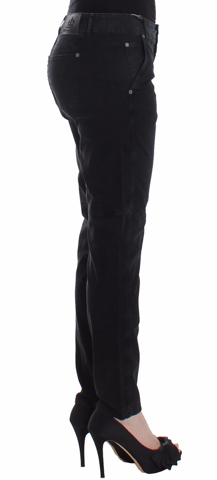Ermanno Scervino Sleek Black Slim Leg Designer Women's Jeans