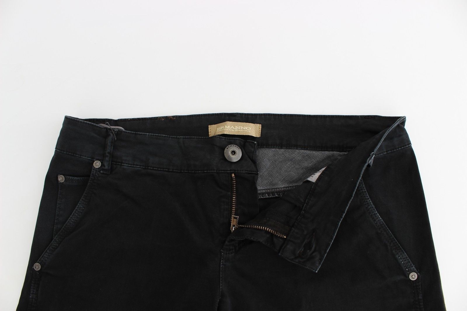 Ermanno Scervino Sleek Black Slim Leg Designer Women's Jeans