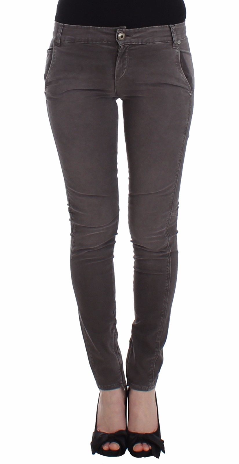 Ermanno Scervino Gray Slim Jeans Denim Pants Skinny Leg Women's Stretch